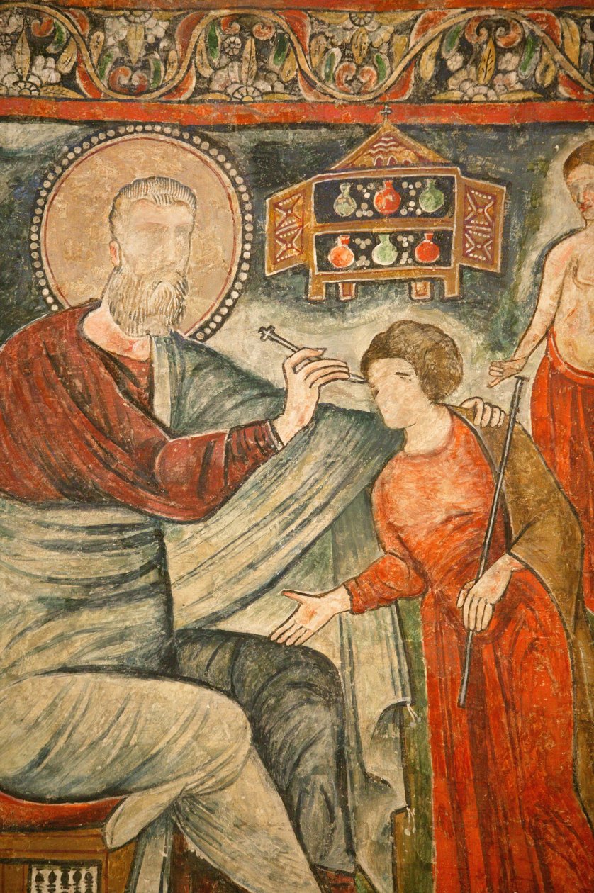 Monasterio copto de la Santa Virgen y San Juan Kame: Santo sanador curando a una niña ciega, Egipto de Unbekannt