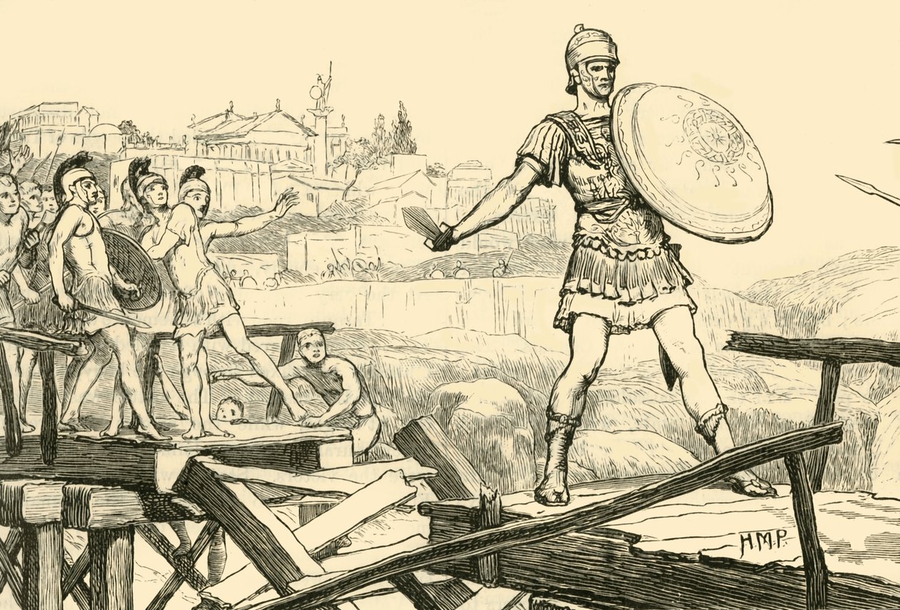 Horacio Cocles defendiendo el puente, 1890 de Unbekannt