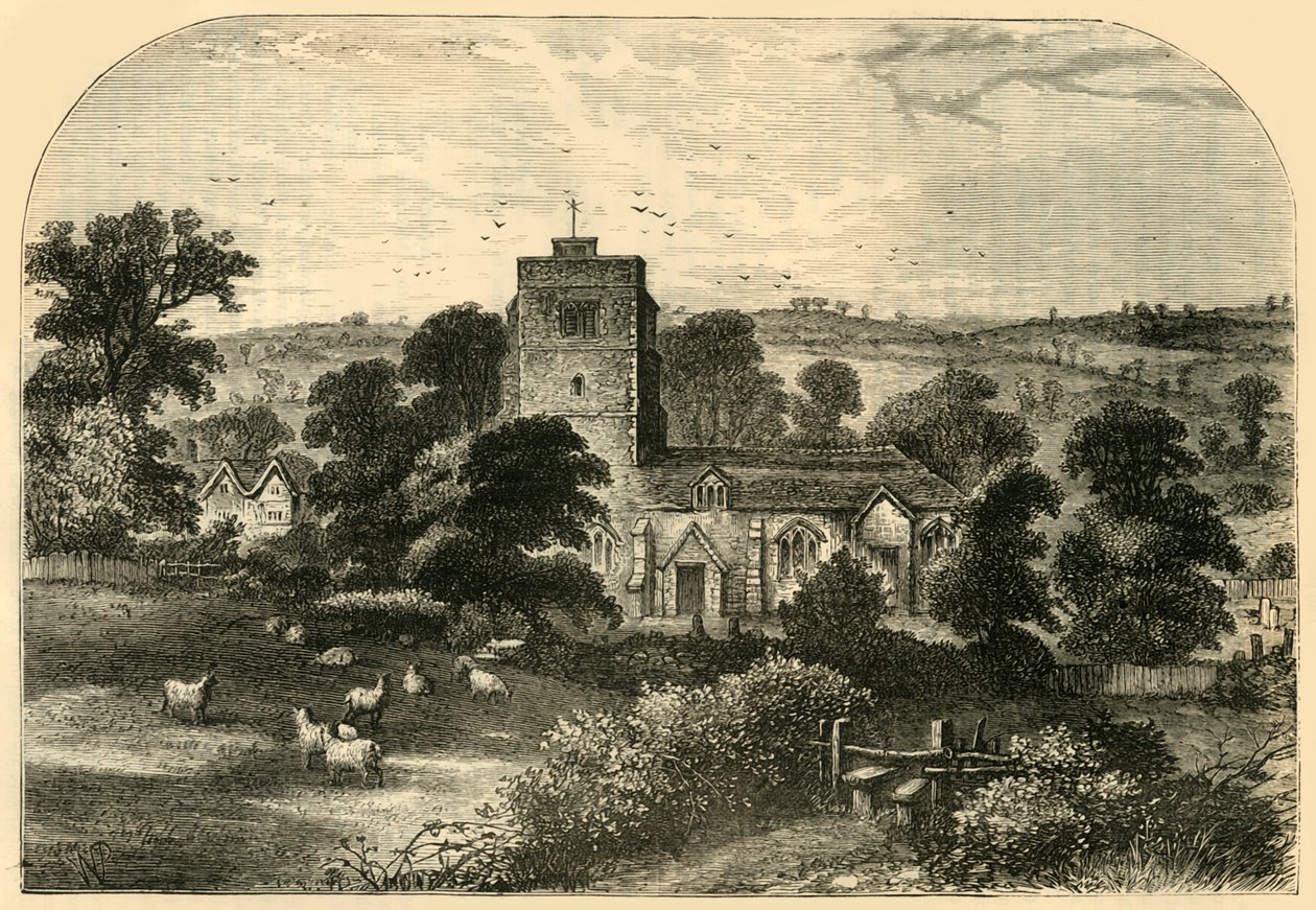 Iglesia de Hornsey en 1750, c1876 de Unbekannt