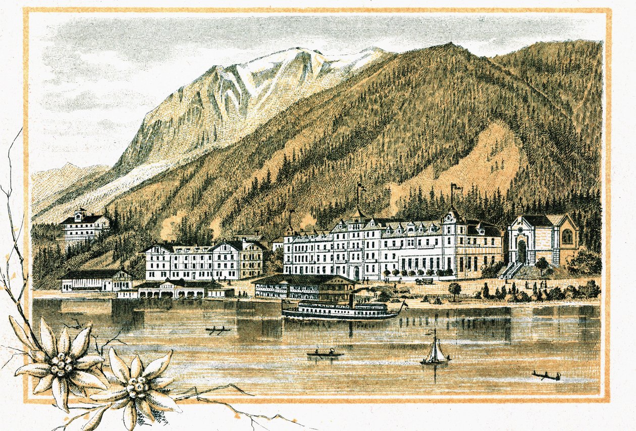 Hotel Scholastika junto al lago Achensee Achen Tirol Austria alrededor de 1900 de Unbekannt