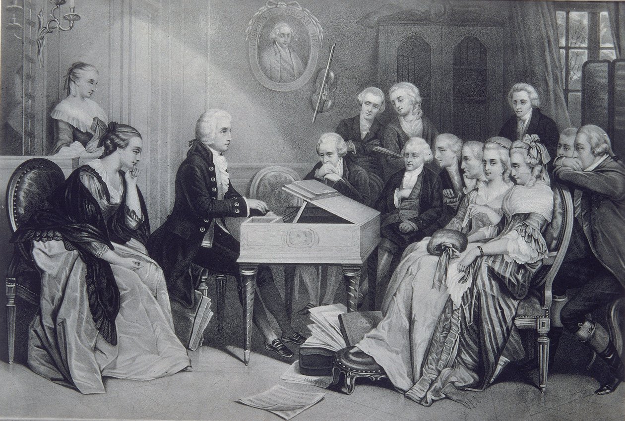 Concierto en casa de la familia Mozart en Viena, siglo XIX de Unbekannt