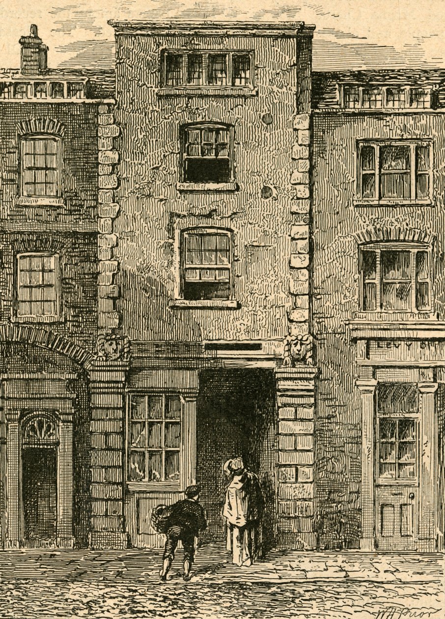 Casa que se dice fue ocupada por Dryden en Fetter Lane, 1897 de Unbekannt
