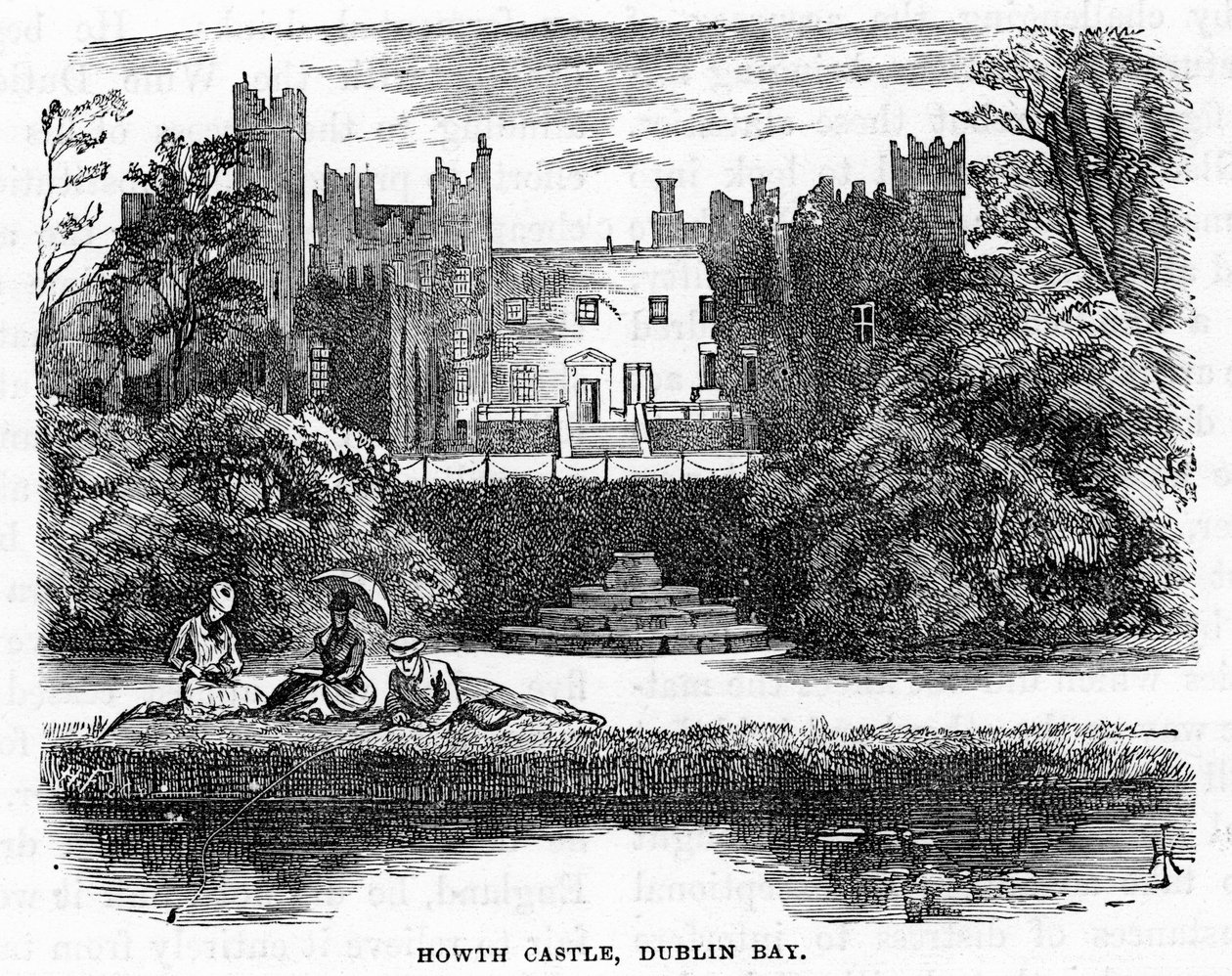 Castillo de Howth, Bahía de Dublín, siglo XIX de Unbekannt