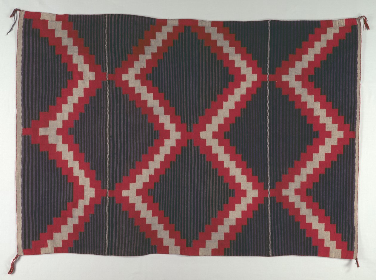 Alfombra de Estilo Revival Hubbell con Rayas Moki Moqui de Unbekannt