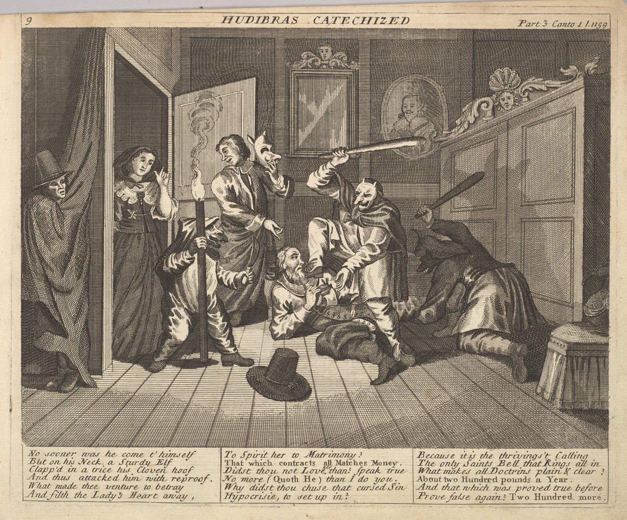 Hudibras Catequizado Placa 9: Ilustraciones de Hudibras de Samuel Butler de Unbekannt