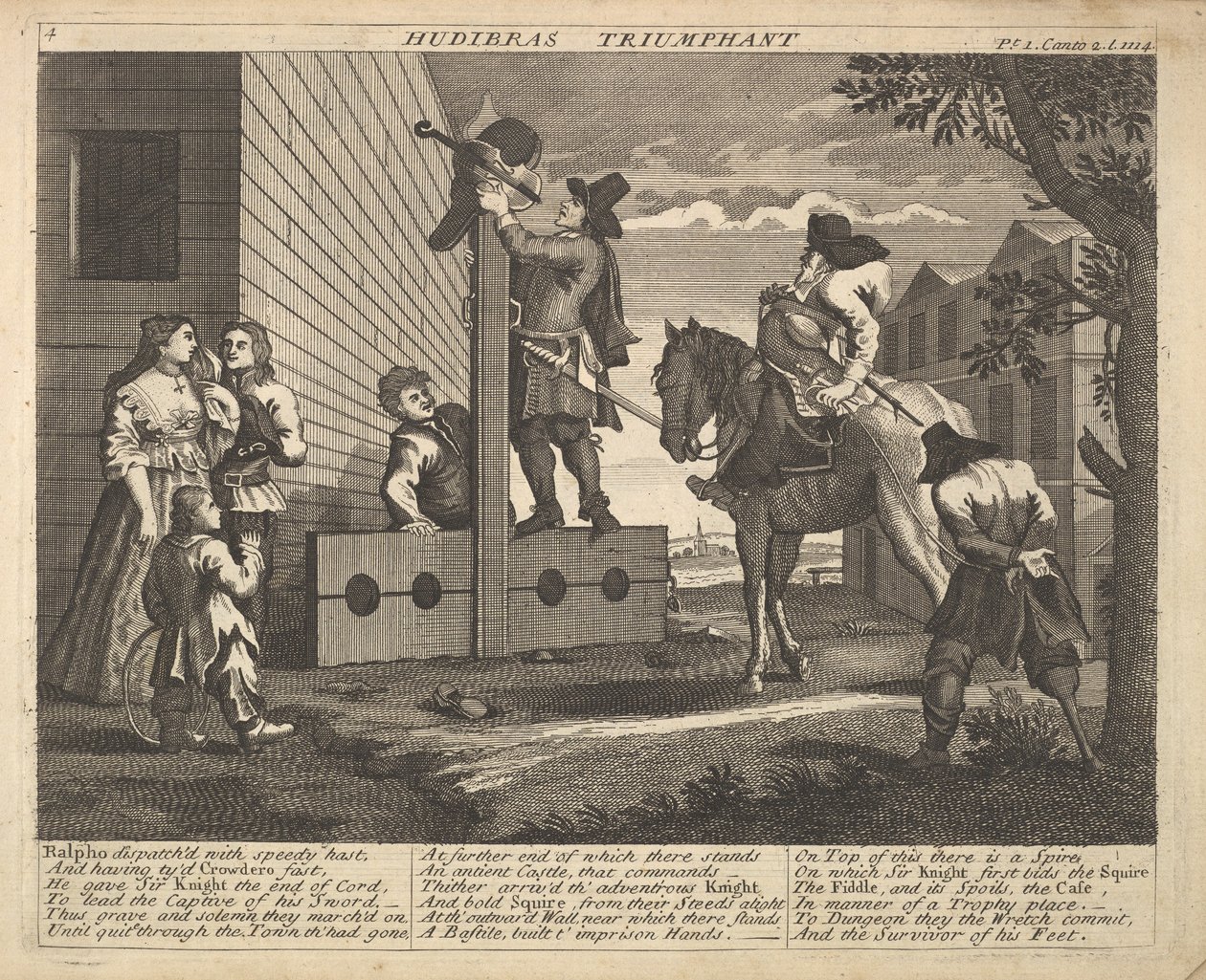 Hudibras triunfante, Placa 4: Ilustraciones de Hudibras de Samuel Butler de Unbekannt