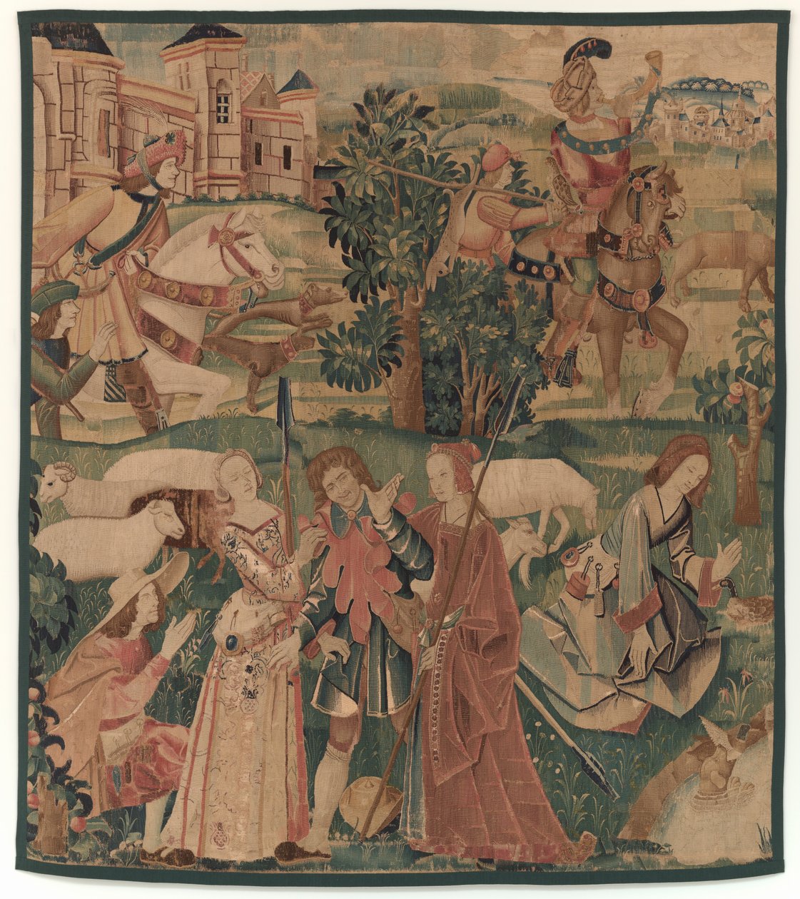 Escenas de Caza y Pastoriles, con un hombre riendo entre damas, c. 1510 de Unbekannt