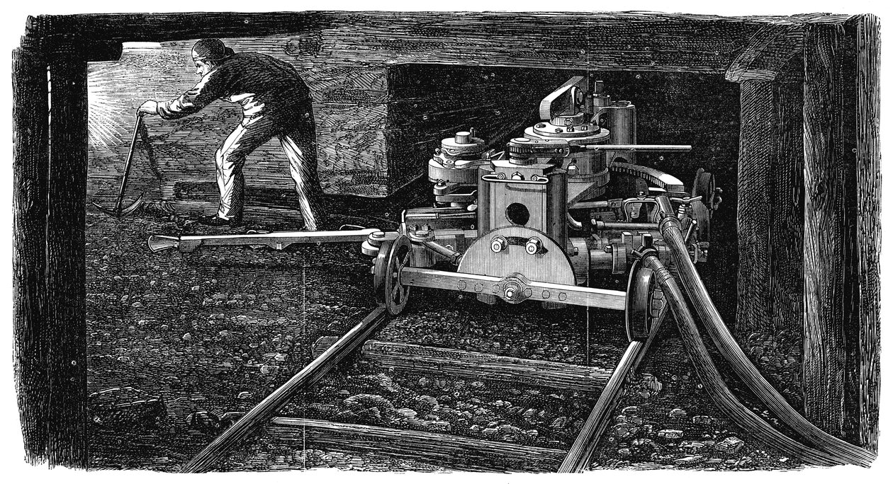 Máquina de corte de carbón hidráulica, llamada El Hombre de Hierro, 1867 de Unbekannt