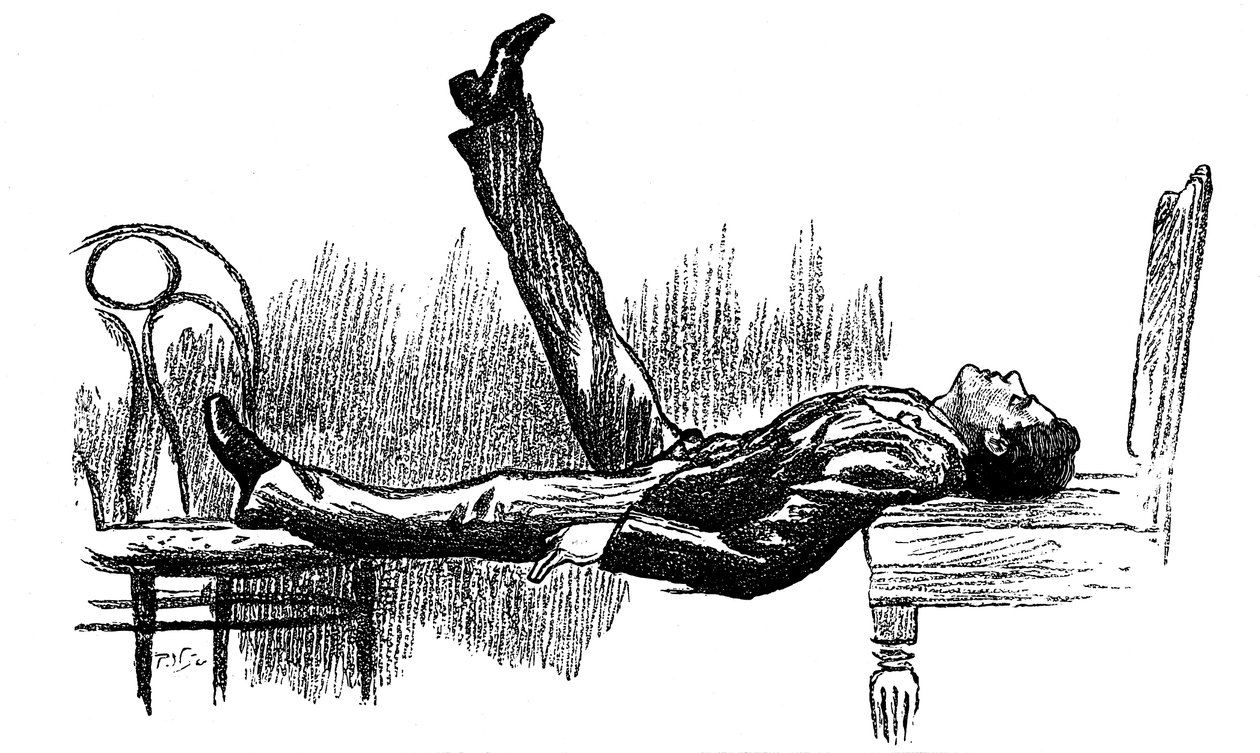 Sujeto hipnotizado en estado de catalepsia, 1891 de Unbekannt