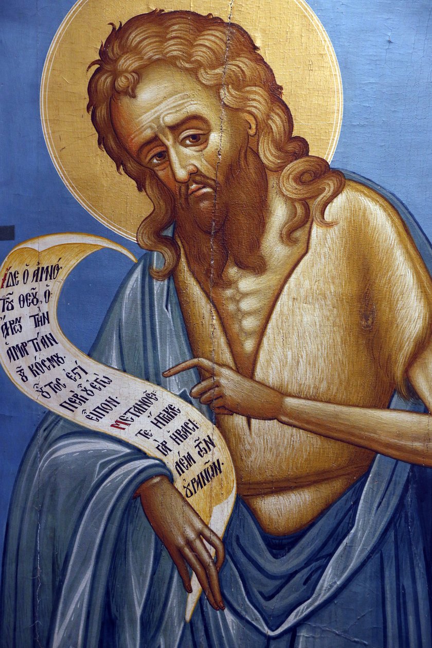 Icono en el museo bizantino de Pedoulas: San Juan Bautista (siglo XIX) de Unbekannt