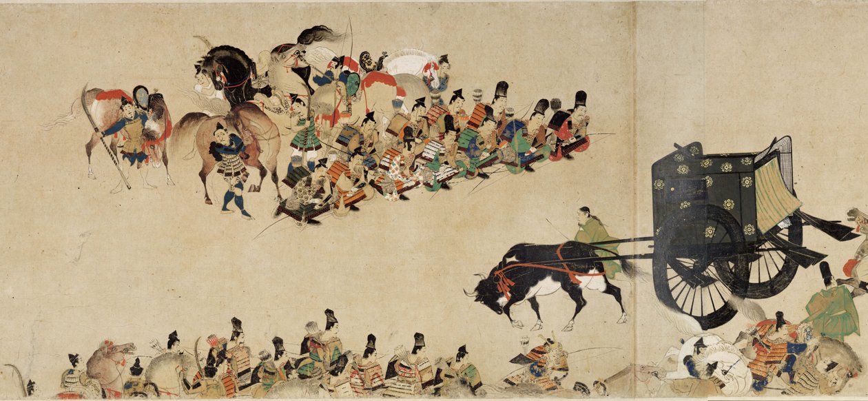 Cuento ilustrado de la Guerra Civil de Heiji La visita imperial a Rokuhara 4 pergamino, siglo XIII de Unbekannt