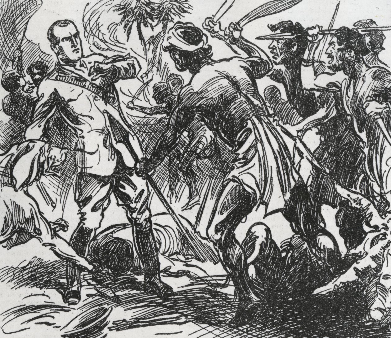 Ilustración con Sexton Blake en Penny Popular de Unbekannt