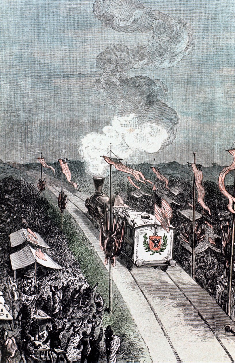 Ilustración de De la Tierra a la Luna de Jules Verne, 1865 de Unbekannt