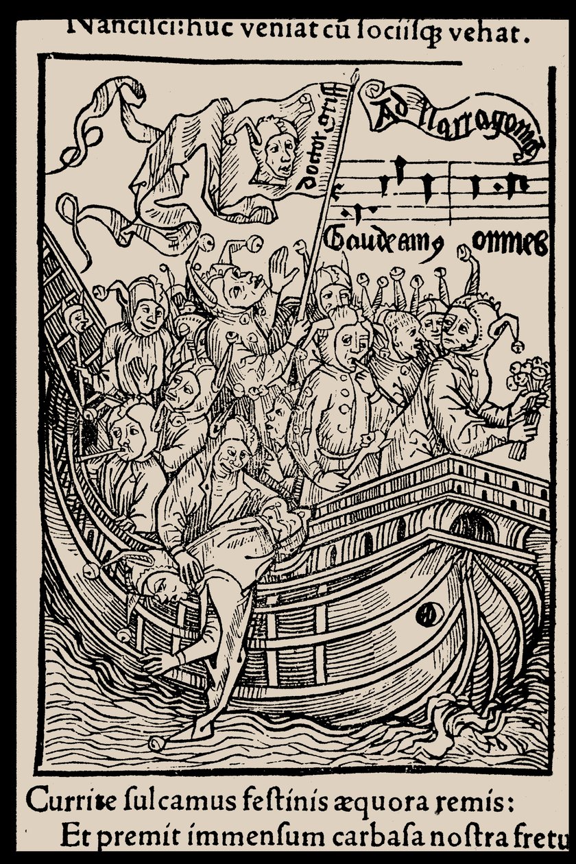Ilustración para el libro Nave de los locos de Sebastian Brant, 1497 de Unbekannt