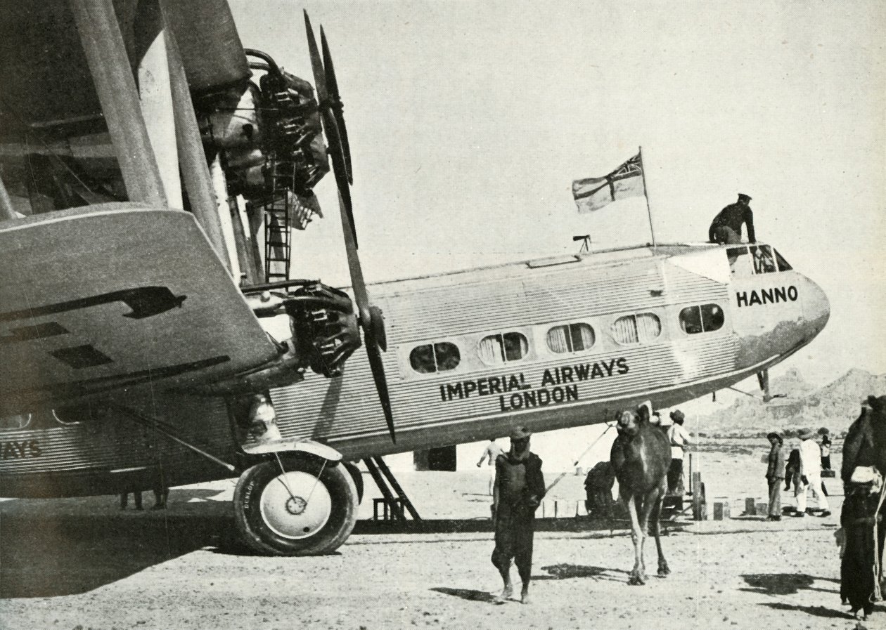 Imperial Airways Handley-Page HP 42 biplano Hanno, Gwadar, Baluchistán, c1931-c1940 1946 de Unbekannt