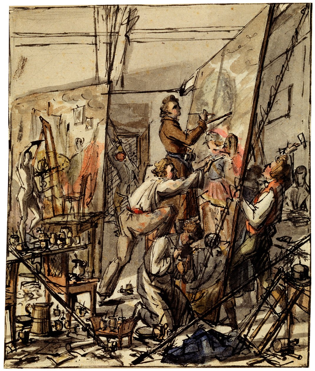 En el estudio de un artista, 1820s de Unbekannt