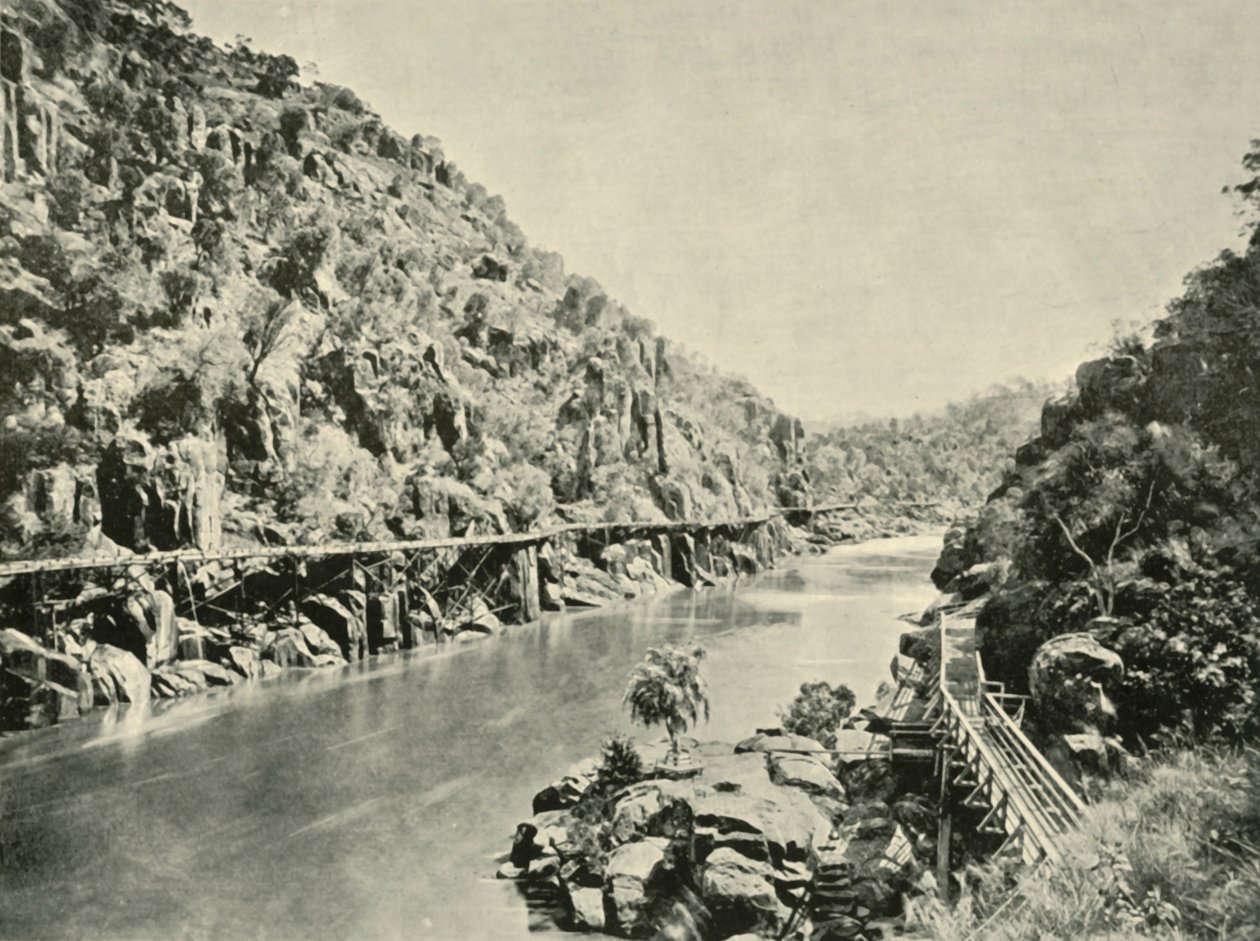 En la garganta de la catarata, 1901 de Unbekannt