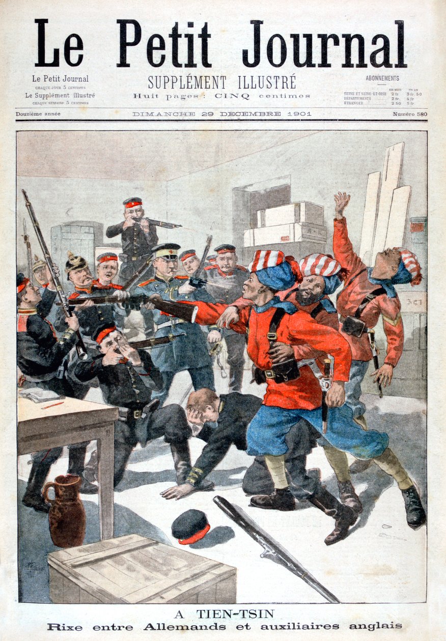 Incidente entre tropas alemanas y auxiliares británicos, Tientsin, China, 1901 de Unbekannt