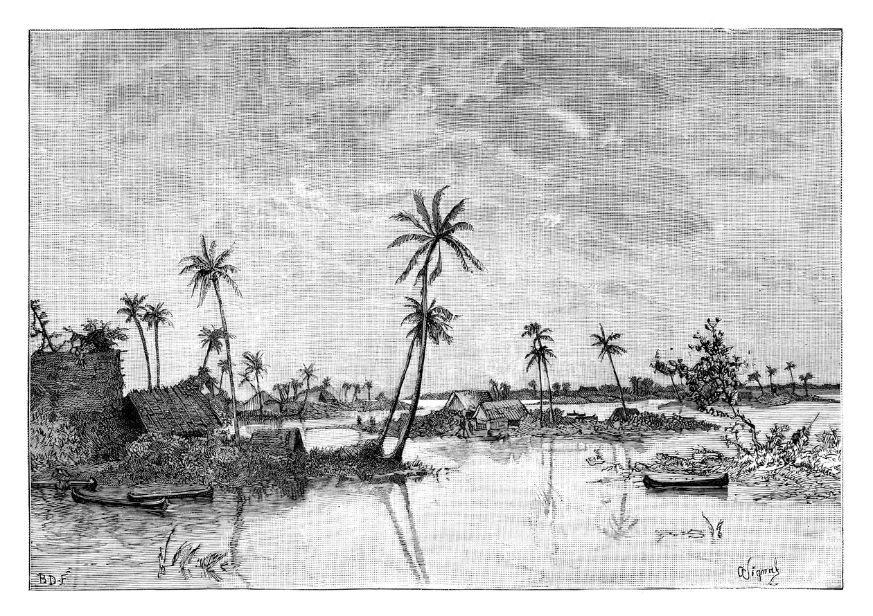 Asentamiento indio en las Islas de la Bahía de San Blas, c1890 de Unbekannt