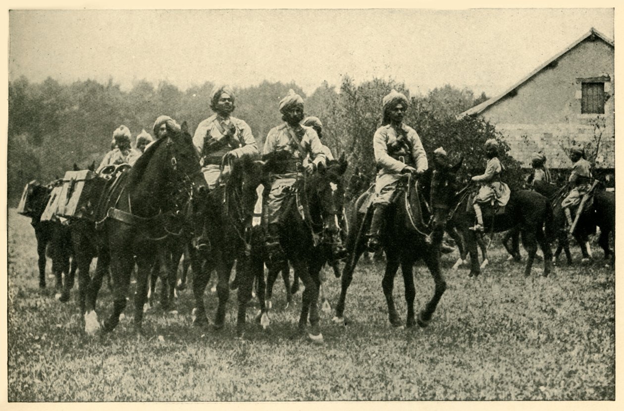 Soldados indios en el frente, Primera Guerra Mundial, 1914, c. 1920 de Unbekannt