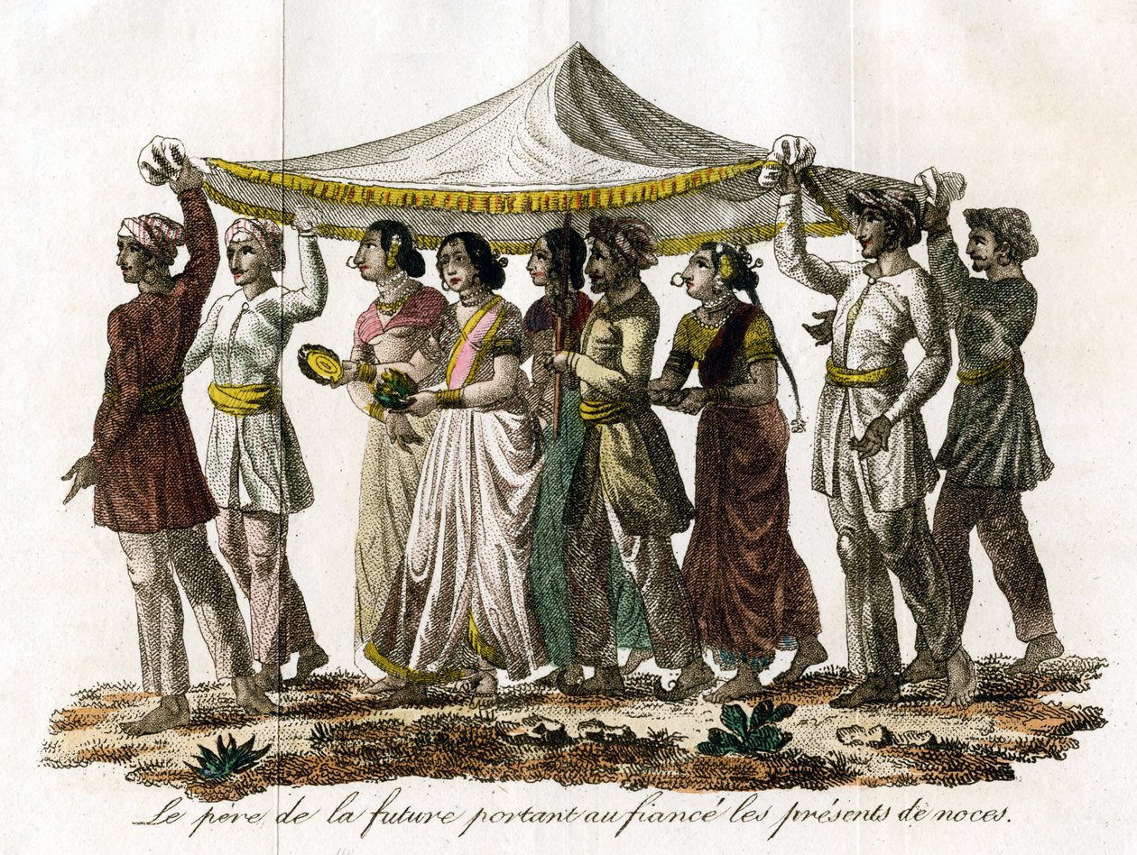 Procesión de boda india, siglo XIX de Unbekannt