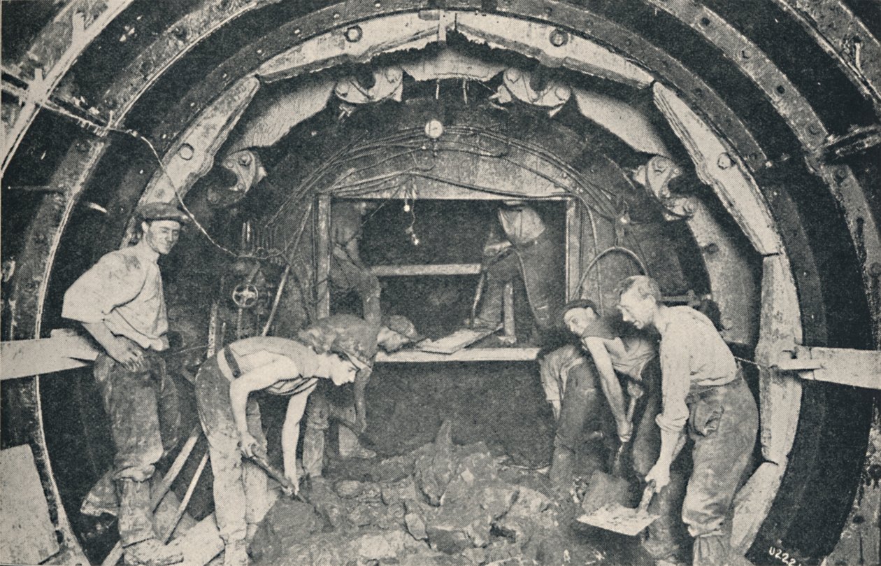 Dentro de un escudo de túnel Greathead, 1926 de Unbekannt