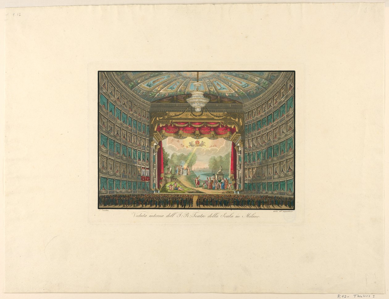 Vista interior, Teatro La Scala, Milán de Unbekannt