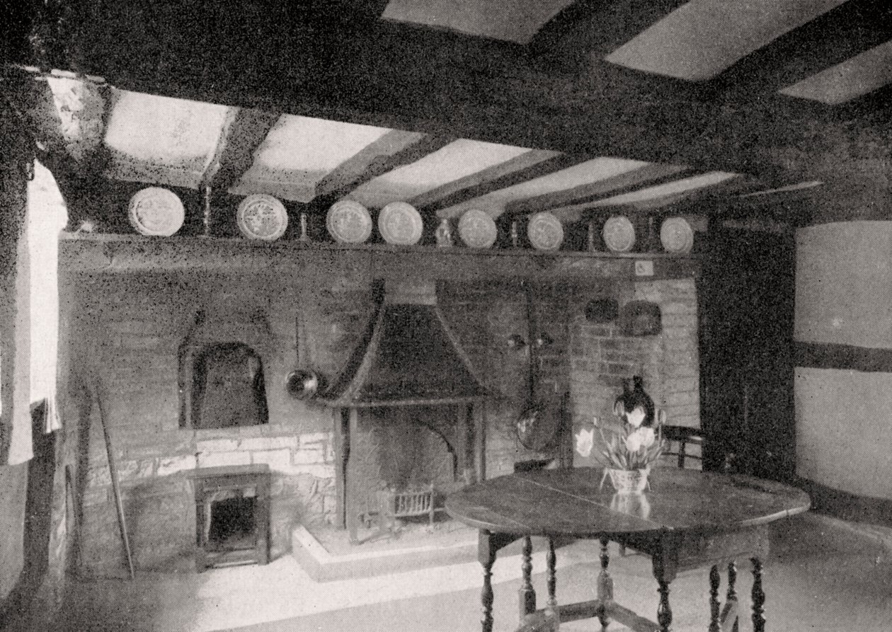 Interior de la Cabaña de Anne Hathaway, Stratford-upon-Avon, Warwickshire, Inglaterra, 1924-1926 de Unbekannt