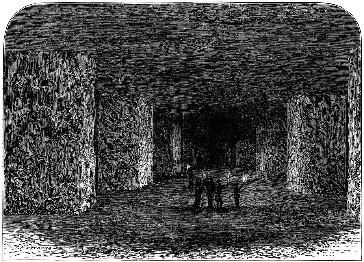 Interior de la Mina de Sal de Marston, Northwich, Cheshire, Inglaterra, c1880 de Unbekannt