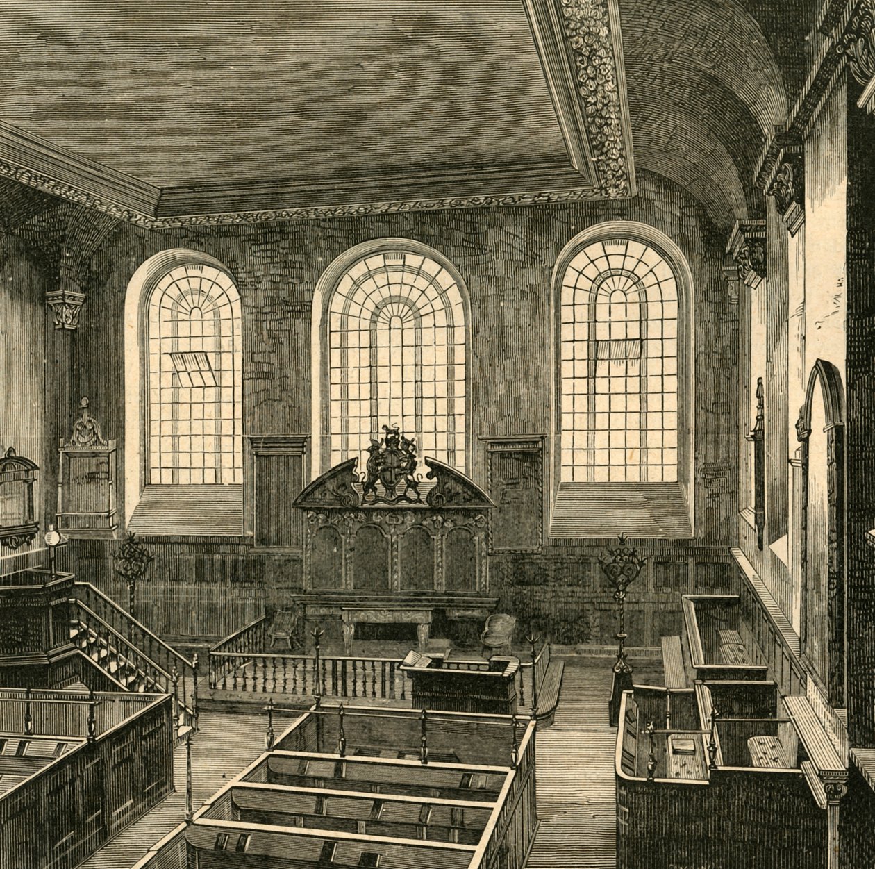 Interior de St. Michaels, Wood Street, 1876, 1897 de Unbekannt