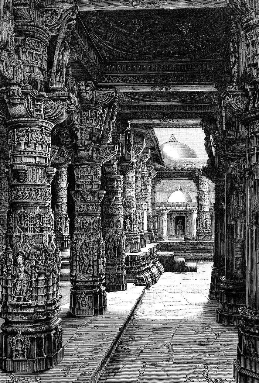 Interior de un templo jaina, Monte Abu, Rajastán, India de Unbekannt