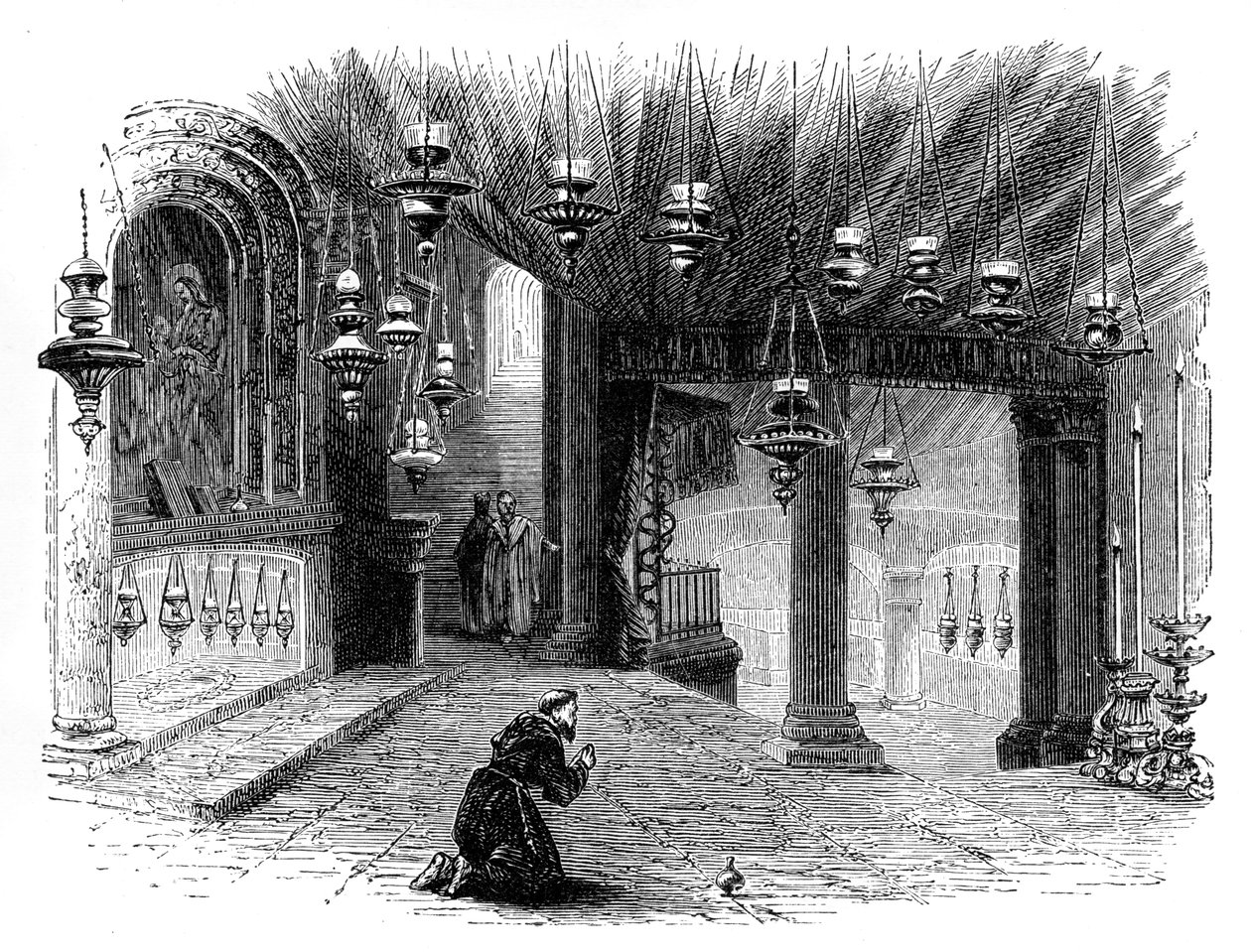 Interior de la Capilla de la Natividad, Belén, c. 1888 de Unbekannt