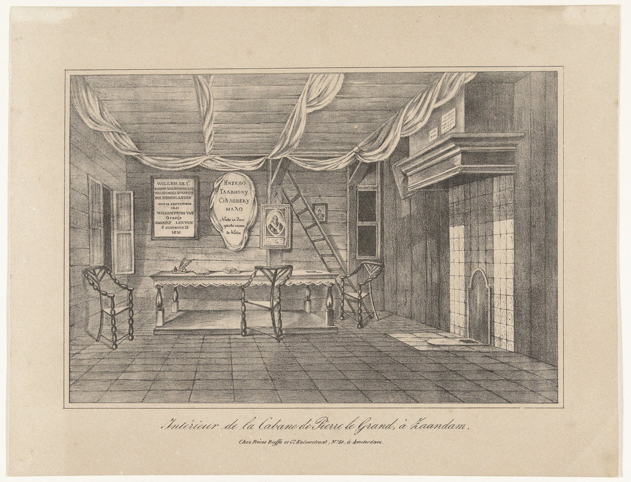 Interior de la Casa del Zar Pedro en Zaandam, 1697, mediados del siglo XIX de Unbekannt