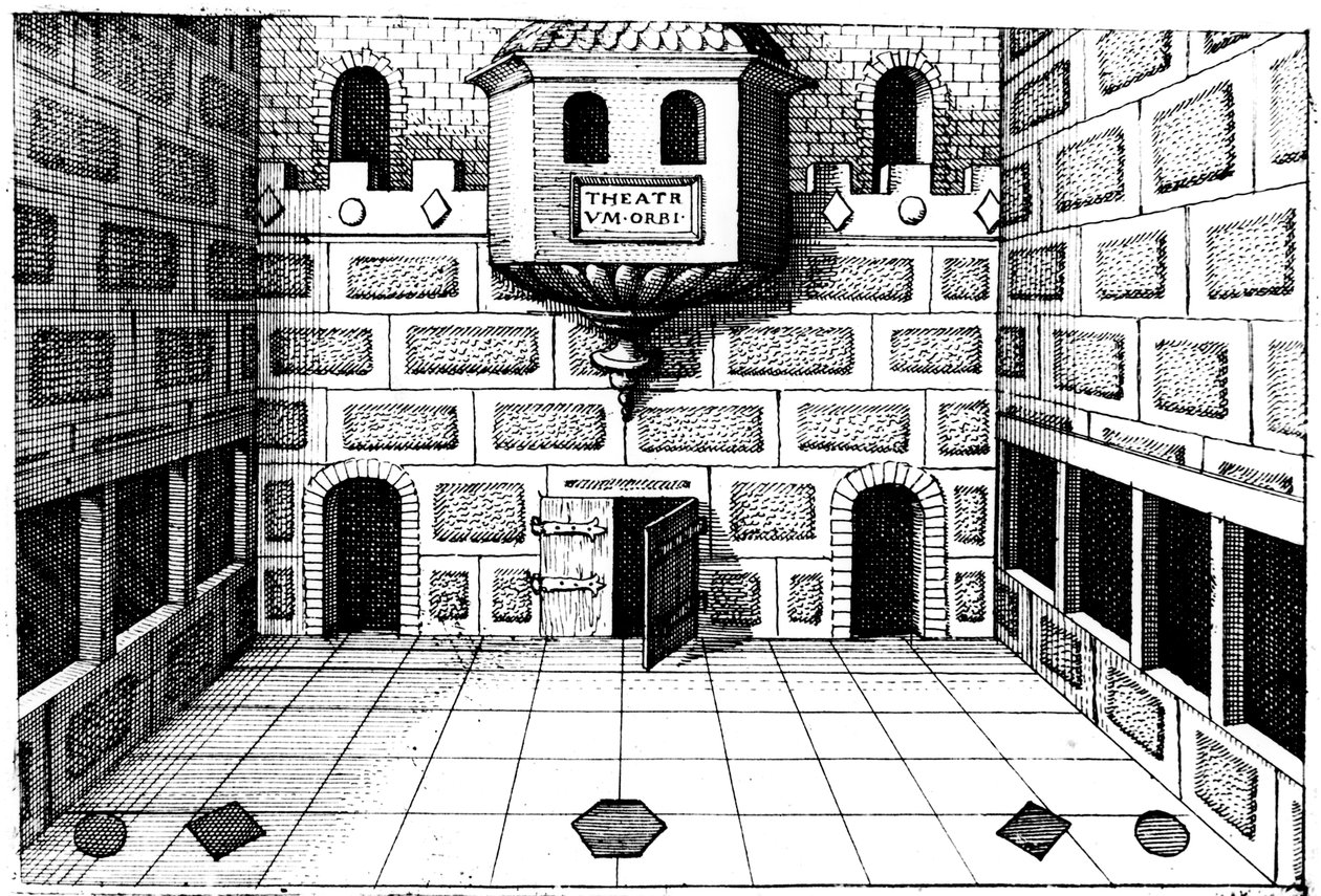 Interior del Teatro Globe, Bankside, Londres, 1617-1619 de Unbekannt