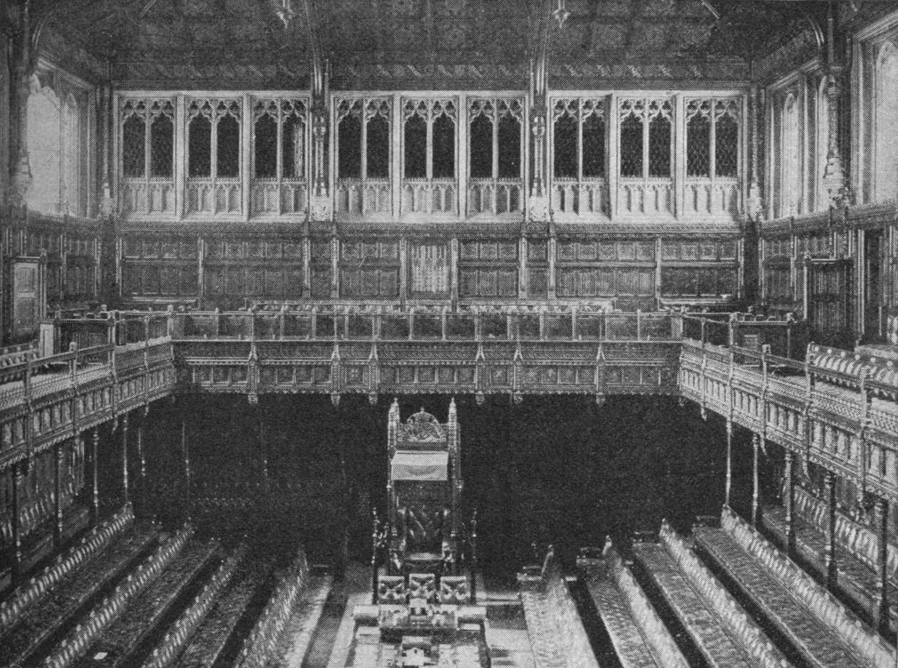 Interior de la Cámara de los Comunes, Westminster, mirando hacia la silla del Presidente, 1909 de Unbekannt