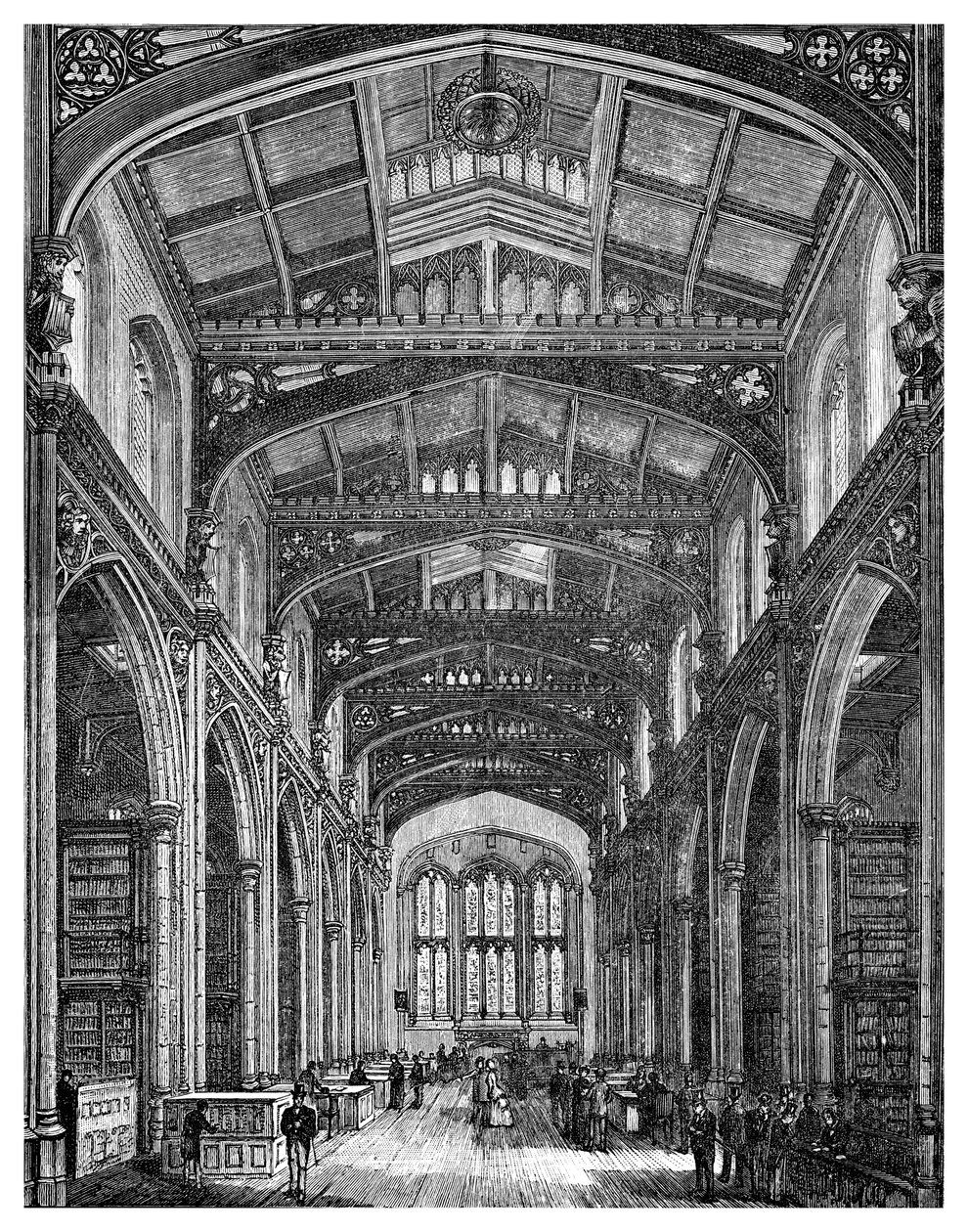 Interior de la Biblioteca, Guildhall, Ciudad de Londres, 1886 de Unbekannt