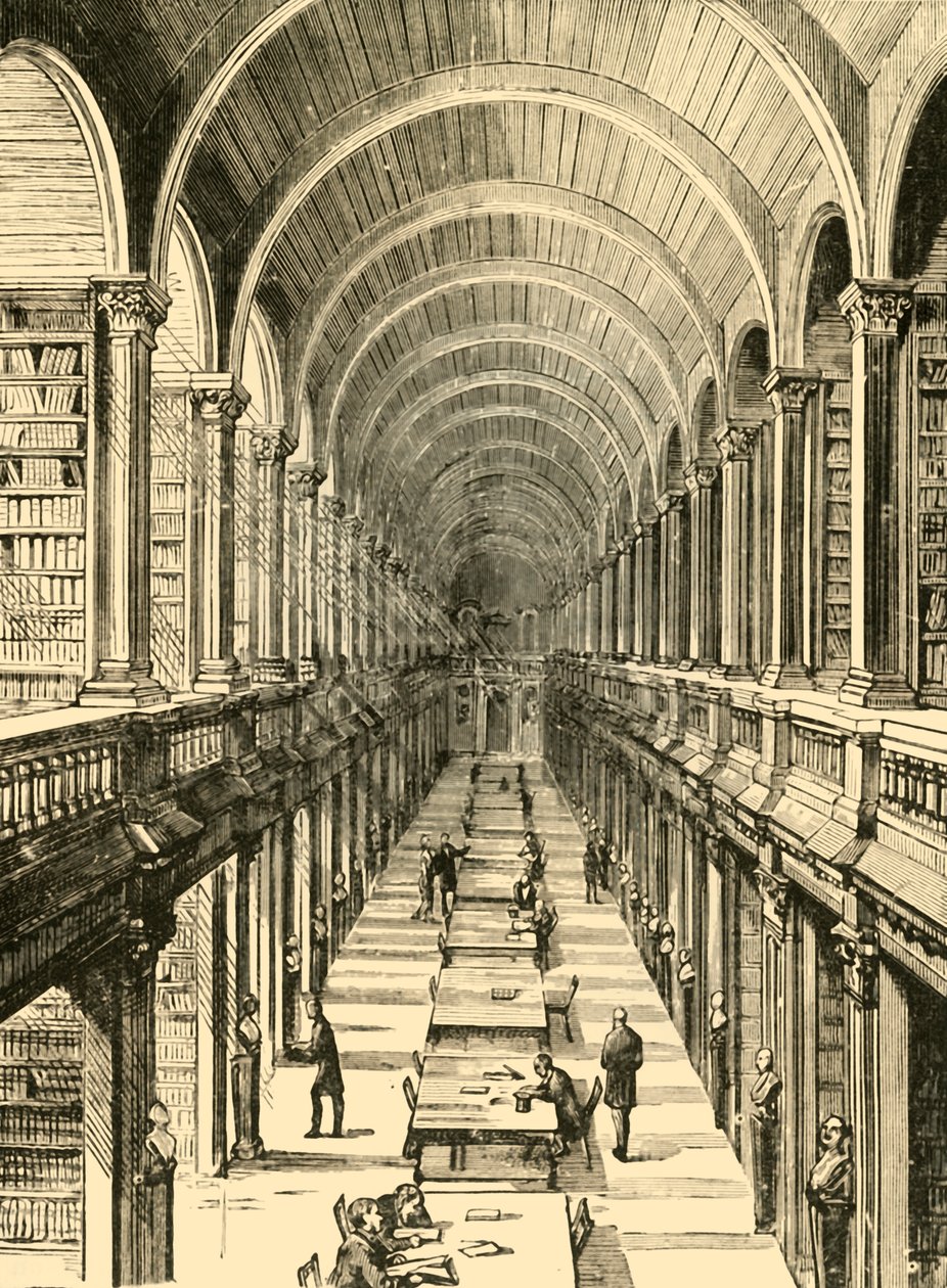 Interior de la Biblioteca, Trinity College, 1898 de Unbekannt