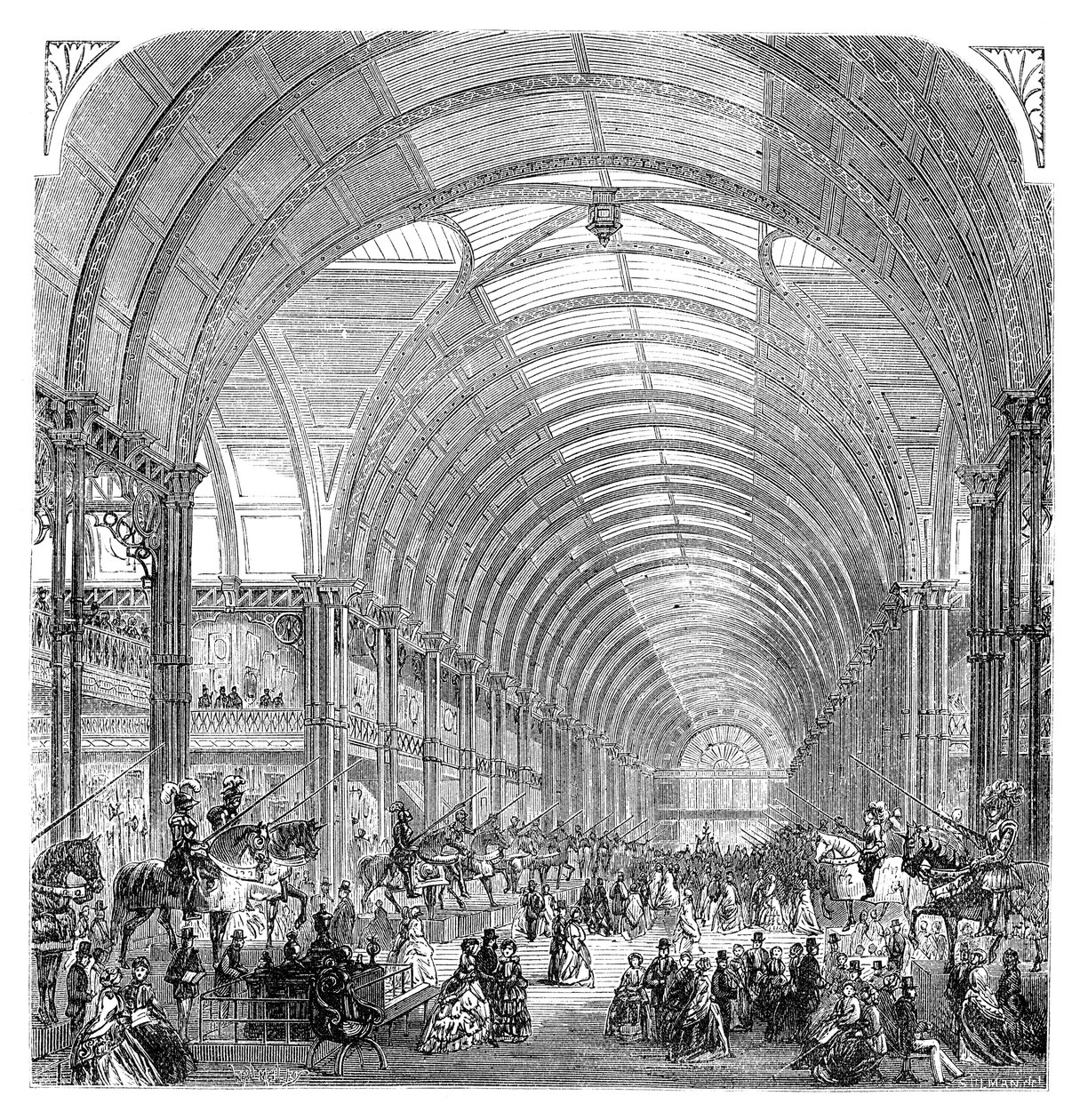 Vista interior de la Exposición de Manchester, 1857 finales del siglo XIX de Unbekannt