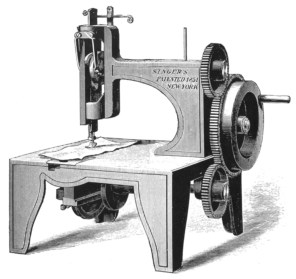 Primera máquina de coser de Isaac Merrit Singer, patentada en 1851, 1880 de Unbekannt