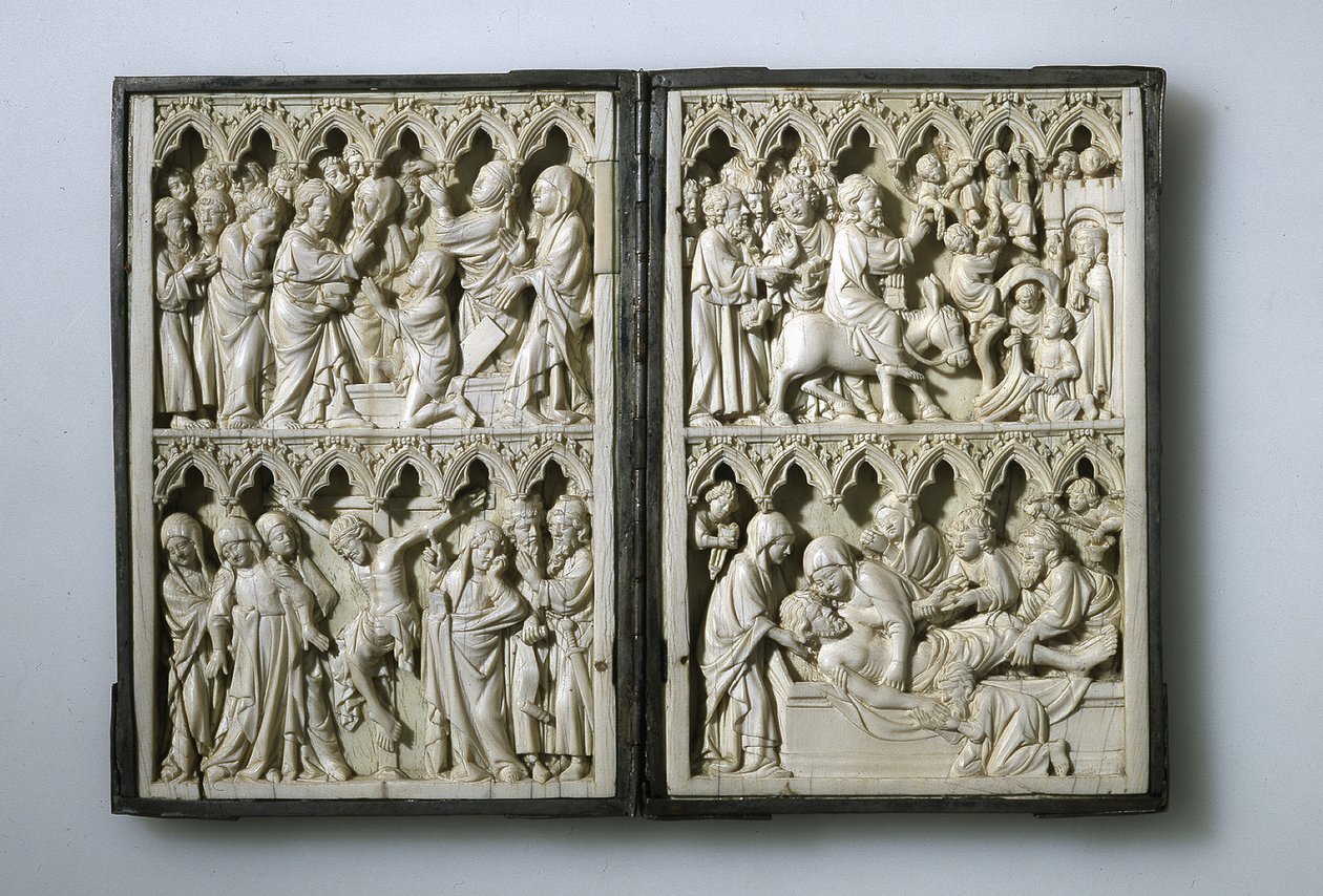 Díptico de marfil con escenas de la Vida de Cristo Propiedad de la Reina Jadwiga de Polonia, siglo XIV de Unbekannt