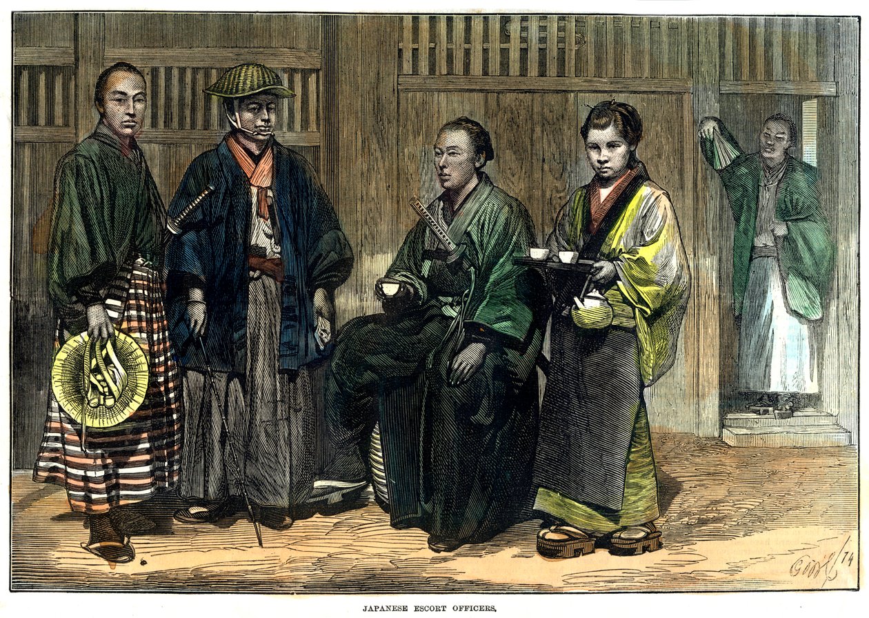 Oficiales escolta japoneses, 1874 de Unbekannt