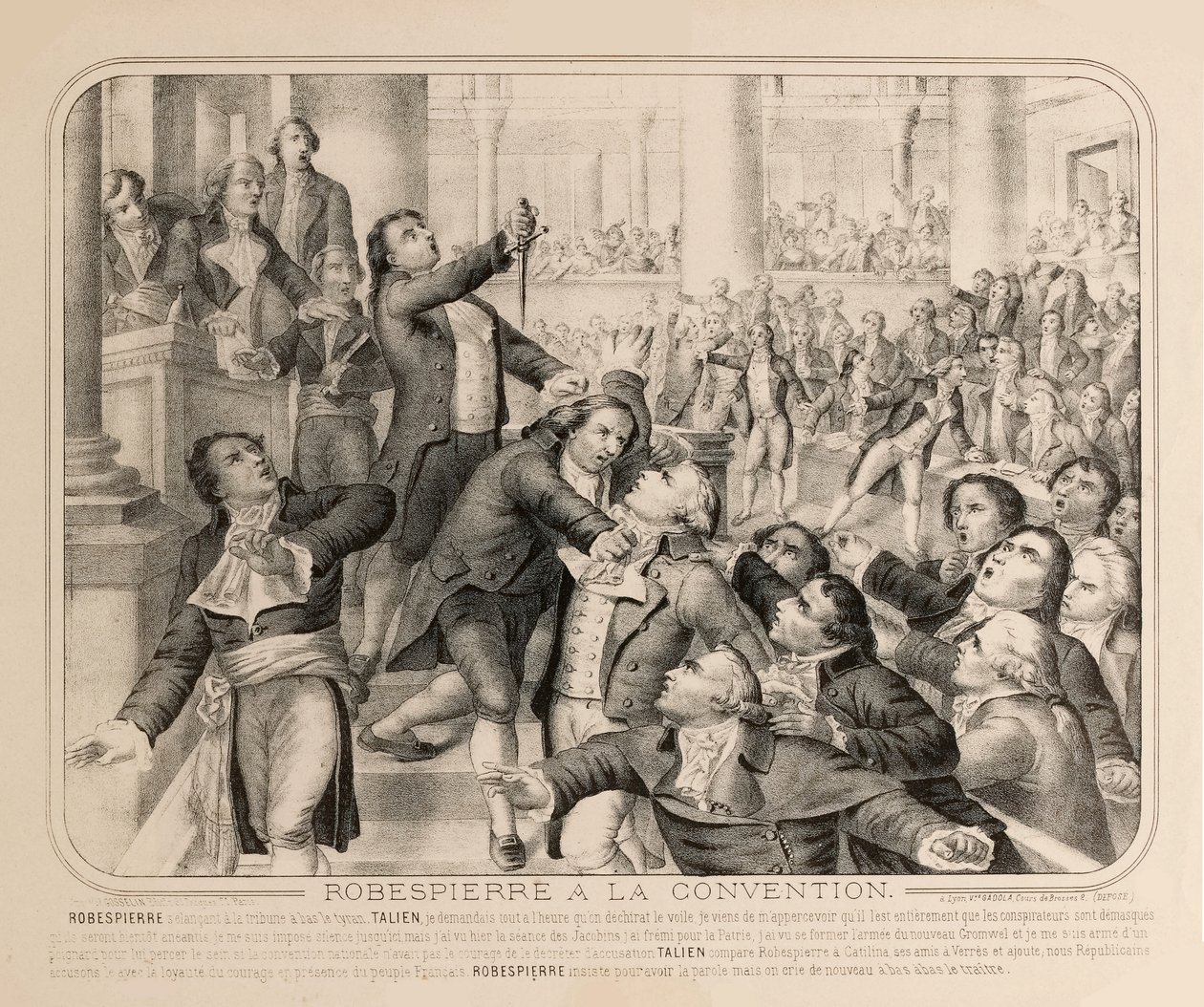 Jean-Lambert Tallien en la tribuna de la Convención Nacional el 9 de Termidor..., 1794 de Unbekannt