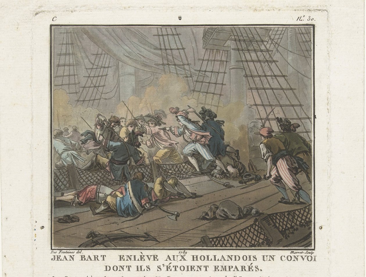 Jean Bart en la Batalla de Texel el 29 de junio de 1694, 1789 de Unbekannt