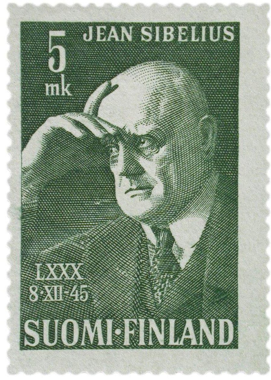 Sello postal de Jean Sibelius, 1945 de Unbekannt