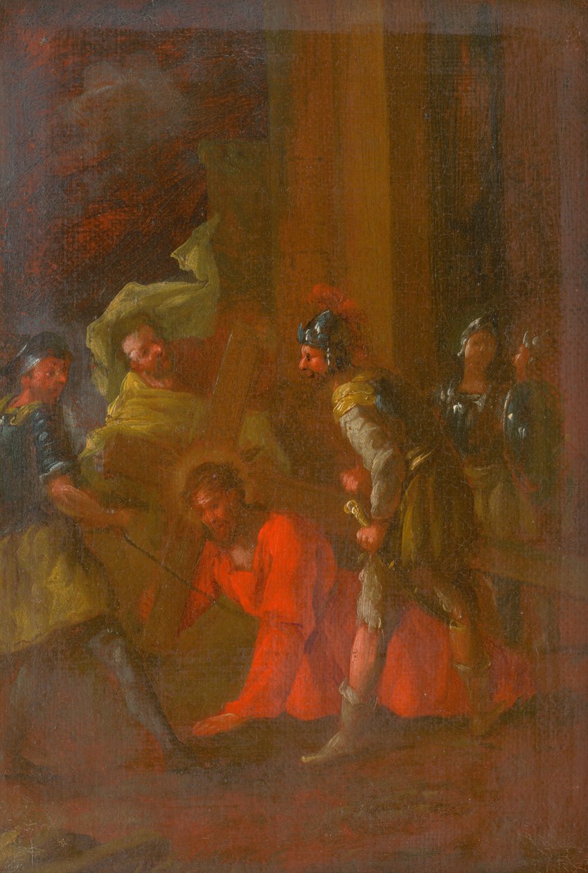 Jesús cae por primera vez bajo la cruz. Estudio para el Vía Crucis III de Unbekannt