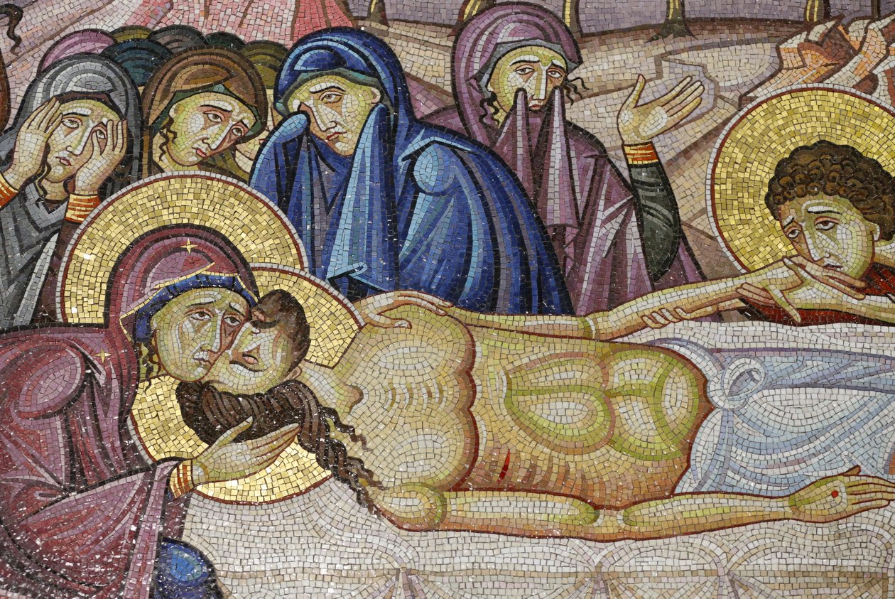 Jesús colocado en la nueva tumba de José de Arimatea (detalle) de Unbekannt