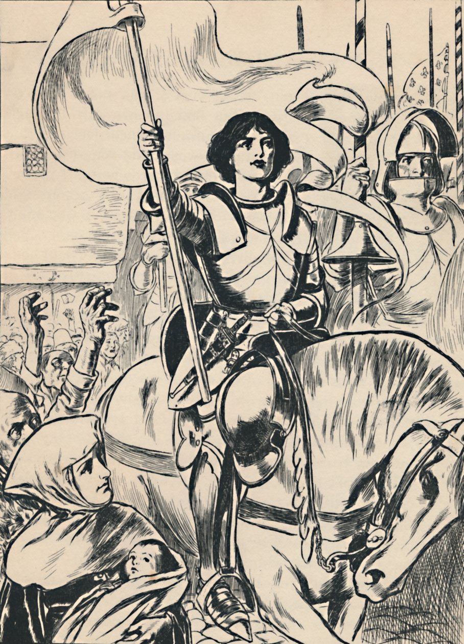 Juana a la cabeza del ejército, c.1907 de Unbekannt