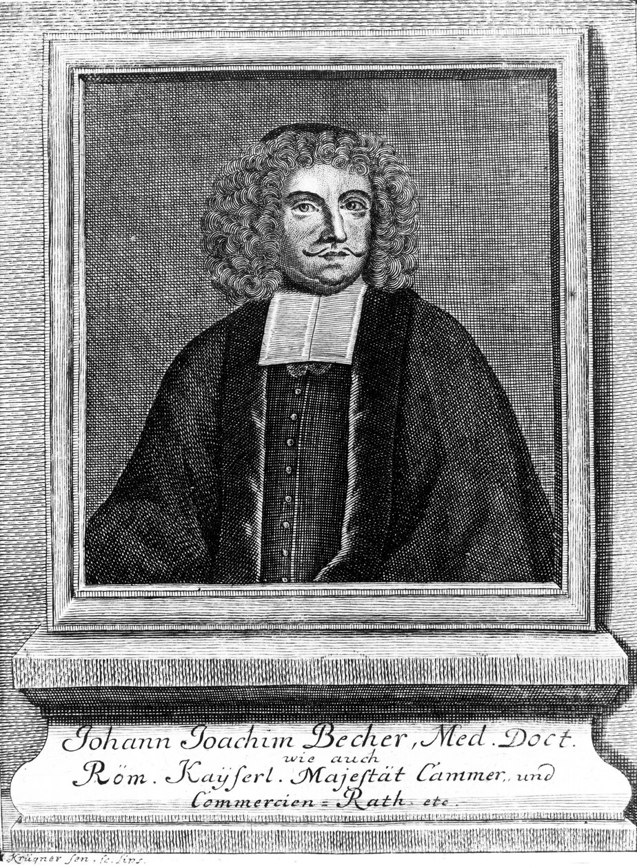 Johann Joachim Becher, médico y químico alemán, c 1670s de Unbekannt