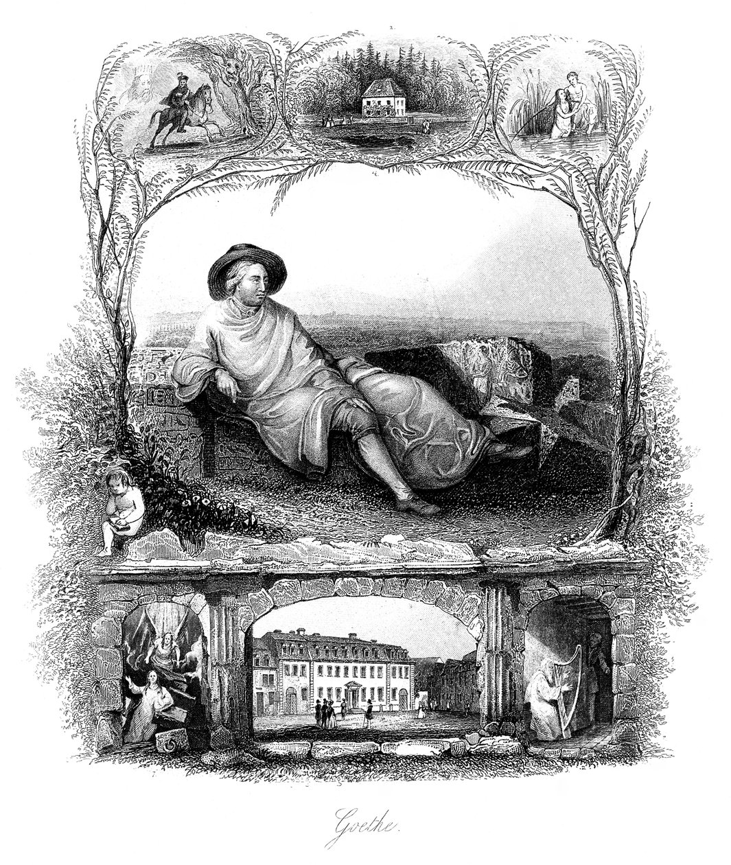 Johann Wolfgang von Goethe, poeta, dramaturgo y científico alemán, siglo XIX de Unbekannt