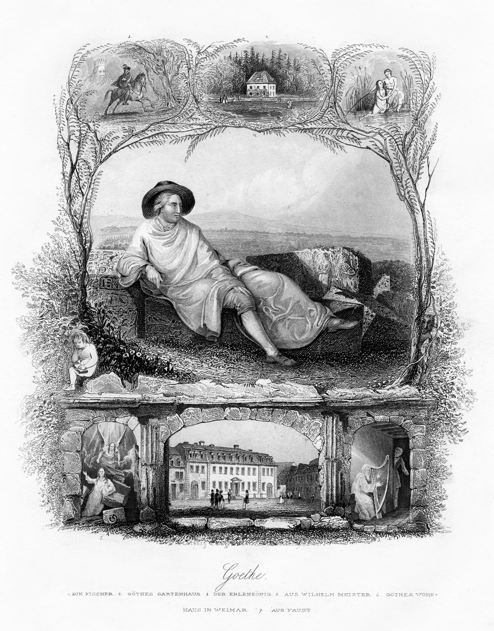 Johann Wolfgang von Goethe, poeta, dramaturgo y científico alemán, siglo XIX de Unbekannt